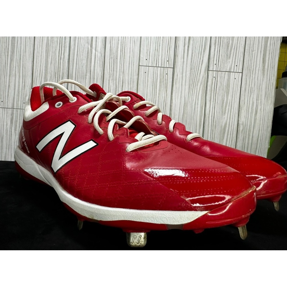 New‎ Balance Baseball Metal Cleats L4040TR5 Red/White Men's Size 13